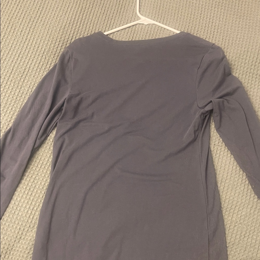 Women's Long-Sleeve Crewneck Top -Blueish Gray - Picture 2 of 3